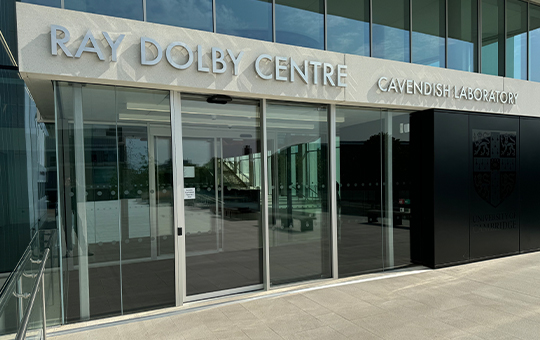 External view of THERMCORD RC 3 on entrance to Ray Laboratory at Cambridge University